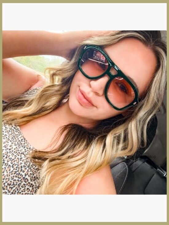 Retro Thick Aviator Sunglasses - Square Pilot UV Protection main image 4